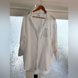 Kona Sol White Casual Button Down Shirt cover up